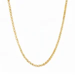 10k Yellow Gold Rolo Cable Chain Necklace 2mm