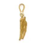 10k Solid Yellow Gold Taurus Zodiac Pendant Charm 30mm x 20mm side