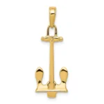 14K Yellow Gold Navy Anchor Charm Pendant