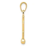 14K Solid Yellow Gold Navy Anchor Charm Pendant side