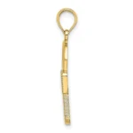 14k Solid Gold White Yellow Two Tone Lock Charm Pendant side