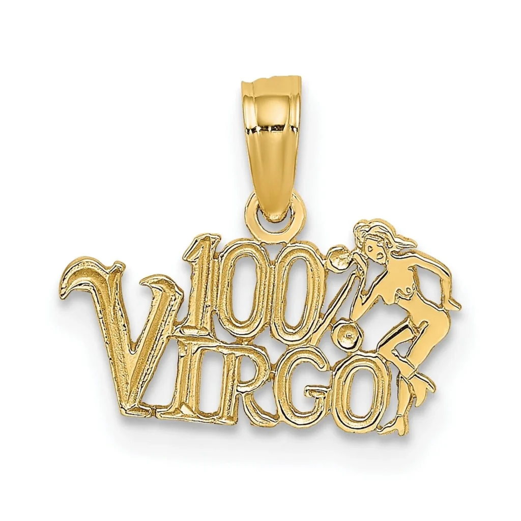 14k Yellow Gold 100% Virgo Zodiac Pendant Charm