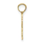 14k Solid Yellow Gold Cancer Zodiac Symbol Pendant Charm side