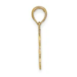 14k Solid Yellow Gold Leo Zodiac Symbol Pendant Charm side