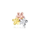 14k Tri Color Gold Flower Stud Earrings 11x11mm