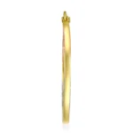 14k Tri Color Solid Gold Tube Hoop Earrings 22x22mm side