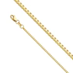 18k Solid Yellow Gold Box Chain Necklace 1.1mm clasp