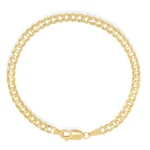 18k Solid Yellow Gold Curb Cuban Bracelet 4mm