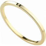 18k Solid Yellow Gold Flat Classic Band 1mm