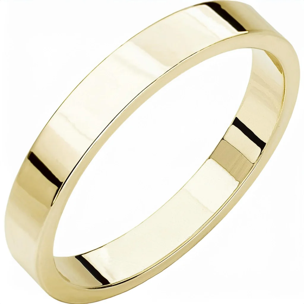 14K Yellow Gold Flat Band 3mm