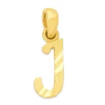 Letter J 14k Yellow Gold Charm Pendant