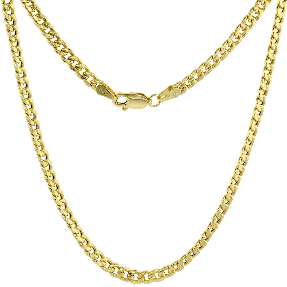 14k Yellow Gold Miami Cuban Link Chain Necklace 3.5mm