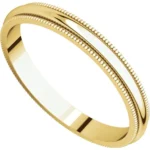 10k Milgrain Yellow Gold Band 3mm