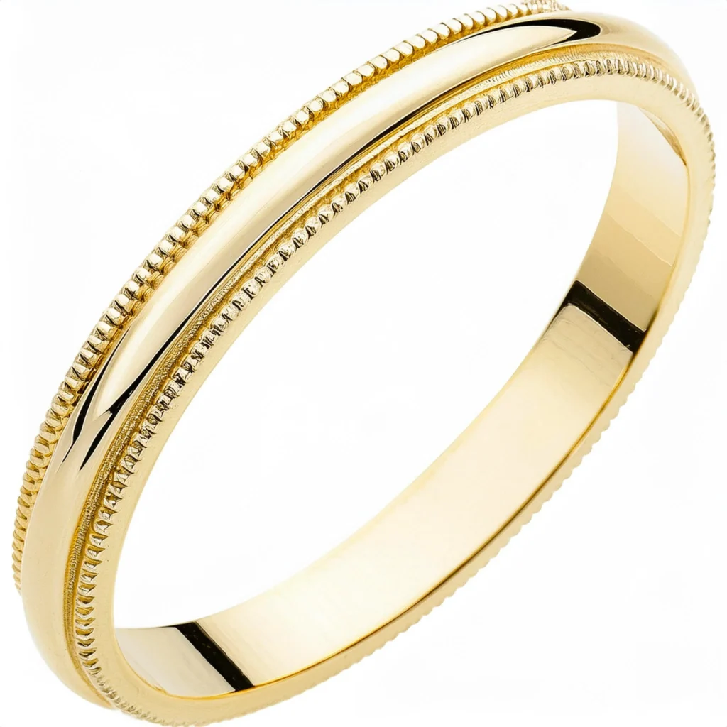 14k Yellow Gold Milgrain Band 2mm