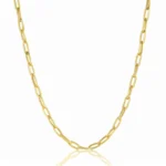14k Yellow Gold Paperclip Chain Necklace 3mm