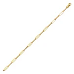 Paperclip Chain Necklace Solid 14k Yellow Gold 3mm clamp
