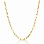 14k Yellow Gold Paperclip Chain Necklace 4mm