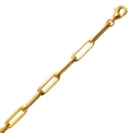 Paperclip Chain Necklace Solid 14k Yellow Gold 4mm clamp