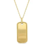 10K Gold Amour Dog Tag Pendant Cable Set