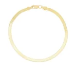 Solid 10K Yellow Gold Herringbone Bracelet 4mm