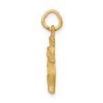 Solid 10k Yellow Gold Gemini Zodiac Charm Pendant 20mm x 6mm side