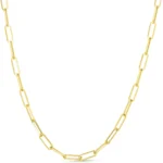 10k Paper Clip Gold Chain Necklace 2mm