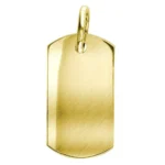 14k Dog Tag Matte Finish Pendant 2.6mm