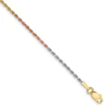 14k Gold 2mm Tri-color Rope Bracelet