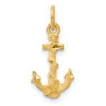 14k Yellow Gold Anchor Charm Pendant Medium