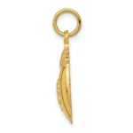 Solid 14k Yellow Gold Pot Of Gold Pendant Charm With Clover side