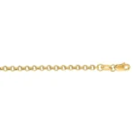 Solid 14k Yellow Gold Rolo Cable Chain Necklace 1.1mm clasp