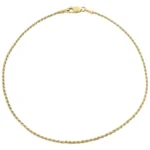 14k Yellow Gold Rope Bracelet 1mm