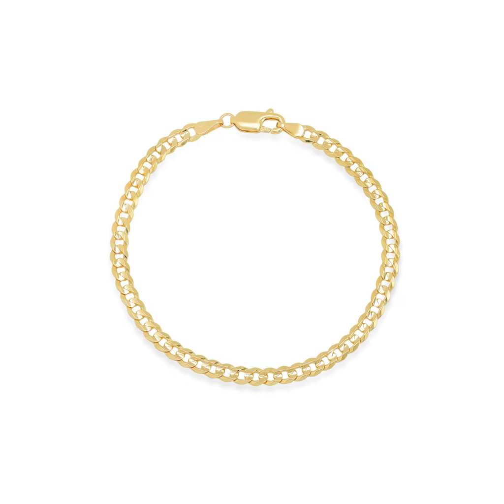 14k Curb Cuban Bracelet Yellow Gold 4.5mm