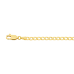 Solid Curb Bracelet 14k Yellow Gold 3.5mm clamp