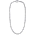 Diamond Cuban Link Chain Necklace 14K White Gold 12CT VS/SI