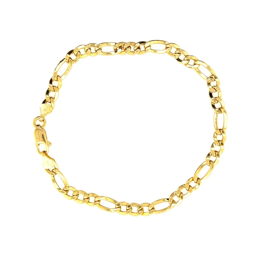 14k Yellow Gold Figaro Bracelet 4.5mm
