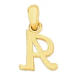 Letter A Solid 14k Yellow Gold Charm Pendant Initial back