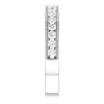 14k White Gold 1/2 ct Channel Set Diamond Milgrain Band Ring face