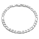 Silver Figaro Italian Link Bracelet 4mm