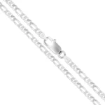 925 Sterling Silver Figaro Italian Link Bracelet 4mm clasp