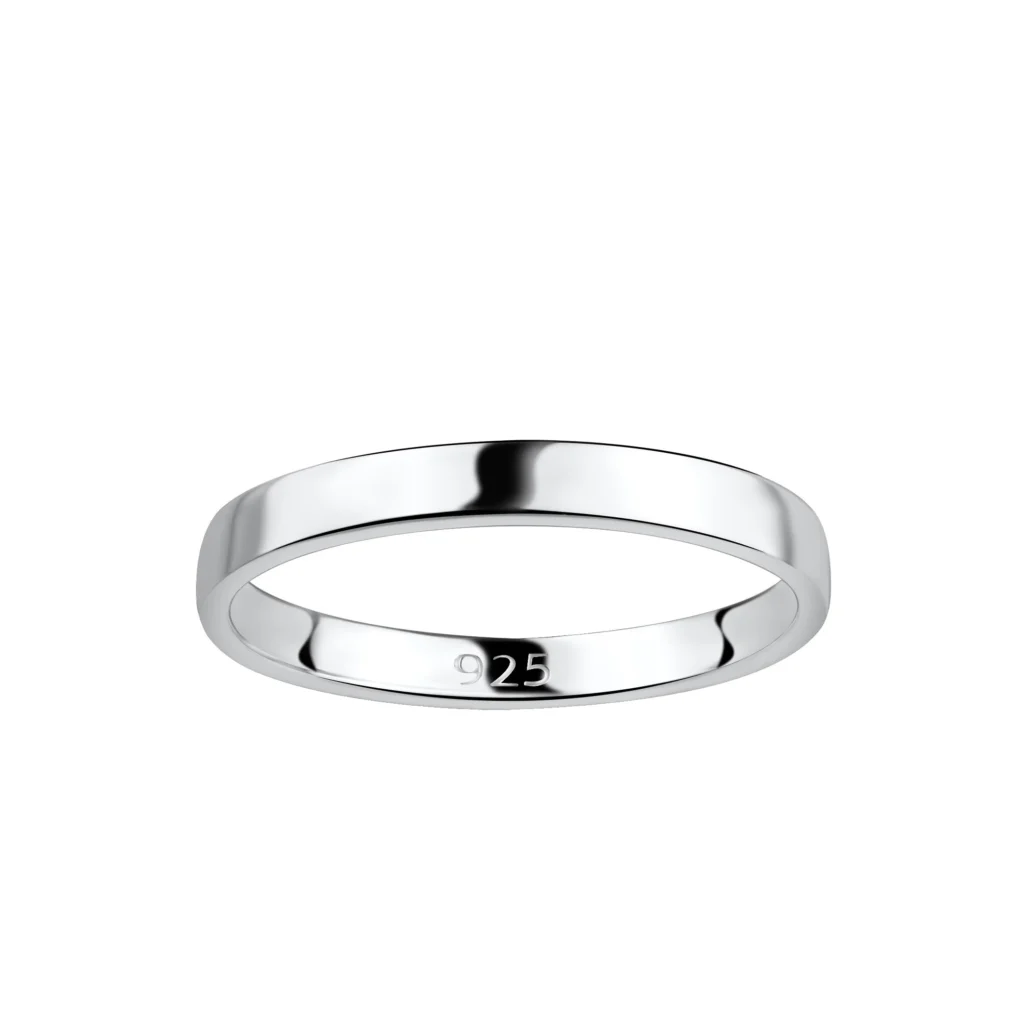 925 Sterling Silver Flat Band Ring 2.5mm Solid Polished