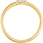 Solid 14k Yellow Gold 1/8 ctw Baguette Diamond Band 2.0mm side
