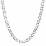 Silver Marina Anchor Flat Link Chain Necklace 3mm full