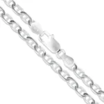 Silver Marina Anchor Flat Link Chain Necklace 3mm